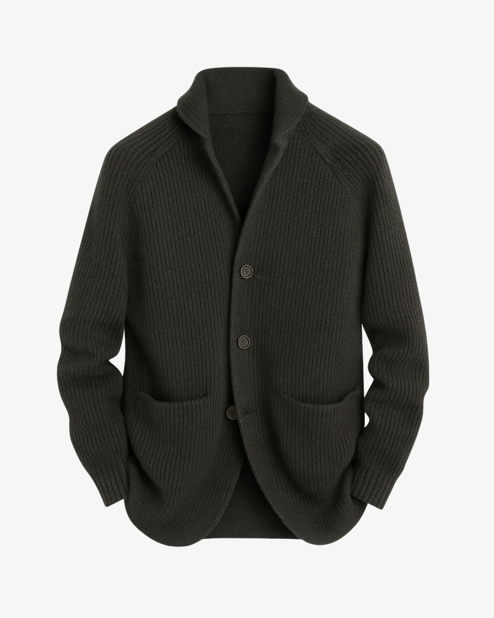 Men's Shawl Collar Button Cardigan with Pockets - photo 1