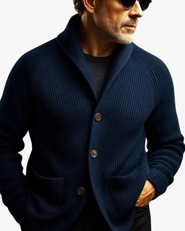Men's Shawl Collar Button Cardigan with Pockets - photo 10