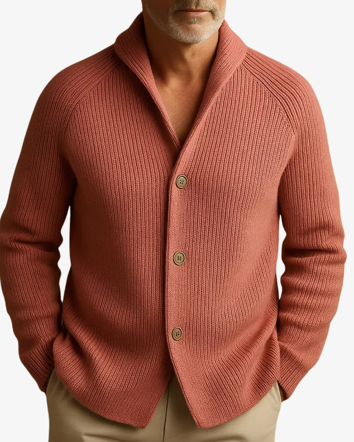 Men's Shawl Collar Button Cardigan with Pockets - photo 8