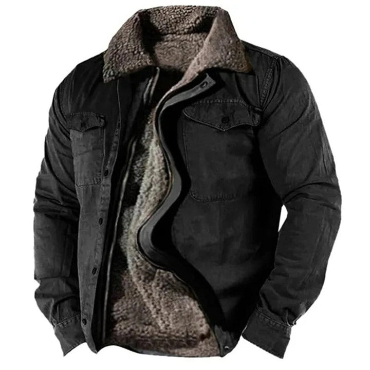 Aidan - Men's Sherpa Lined Western Jacket with Snap Buttons