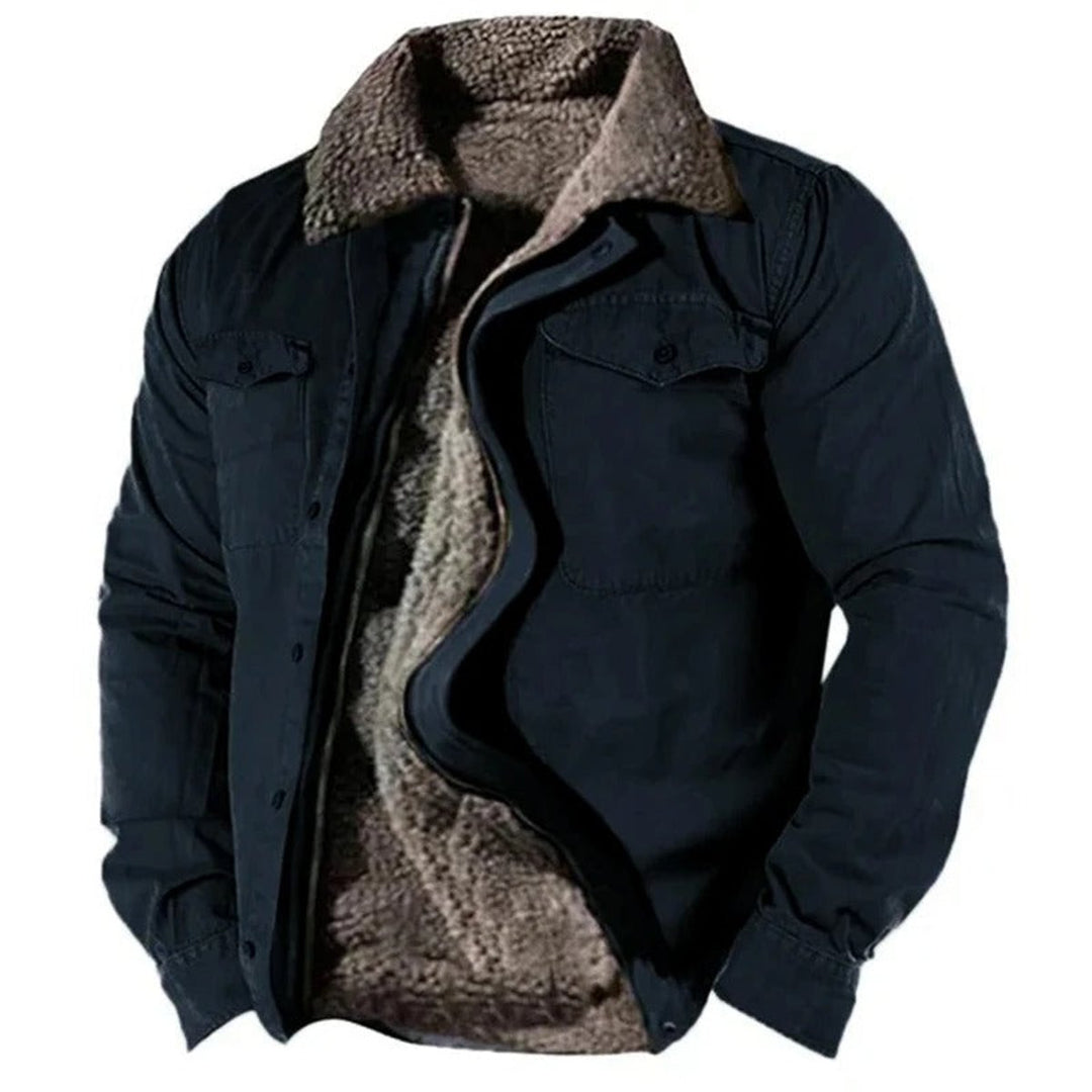 Aidan - Men's Sherpa Lined Western Jacket with Snap Buttons