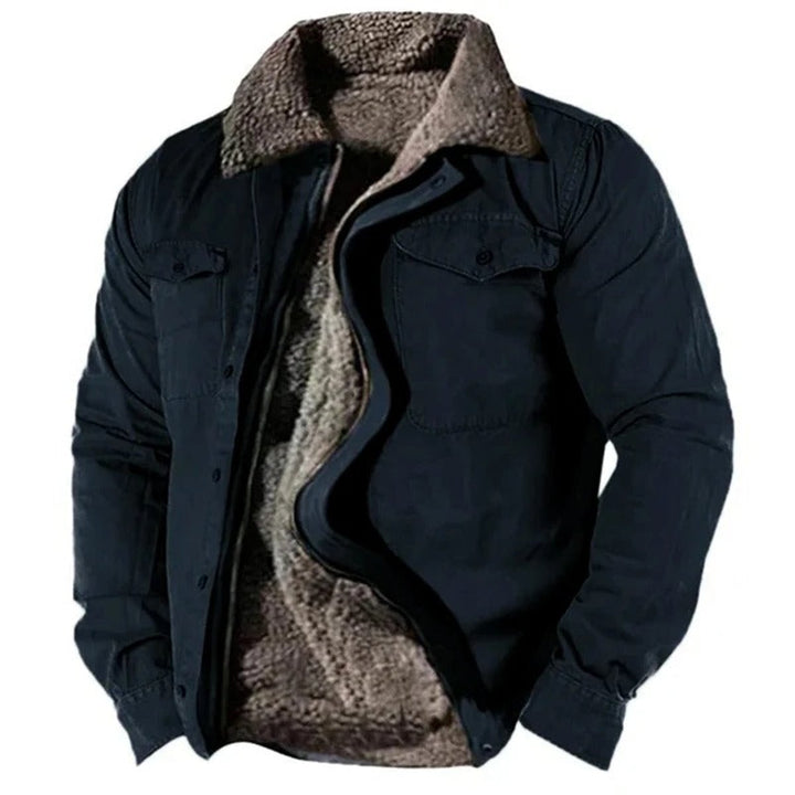 Aidan - Men's Sherpa Lined Western Jacket with Snap Buttons