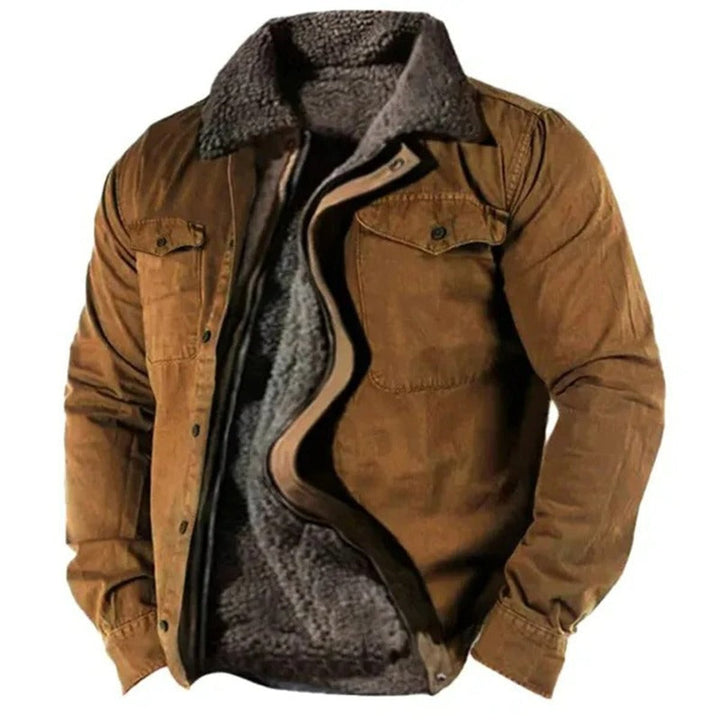 Aidan - Men's Sherpa Lined Western Jacket with Snap Buttons