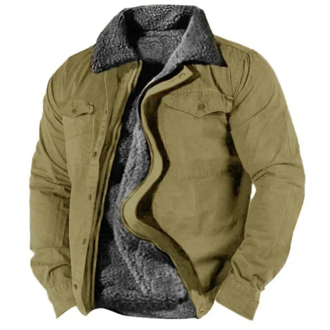 Aidan - Men's Sherpa Lined Western Jacket with Snap Buttons