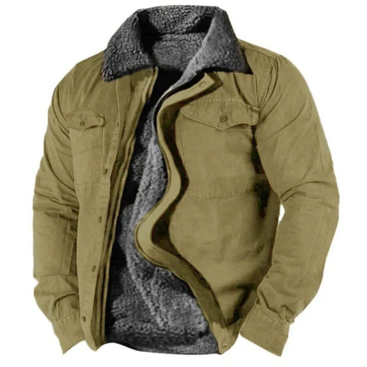 Aidan - Men's Sherpa Lined Western Jacket with Snap Buttons