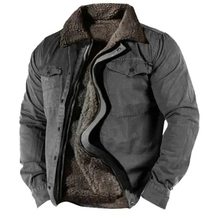 Aidan - Men's Sherpa Lined Western Jacket with Snap Buttons