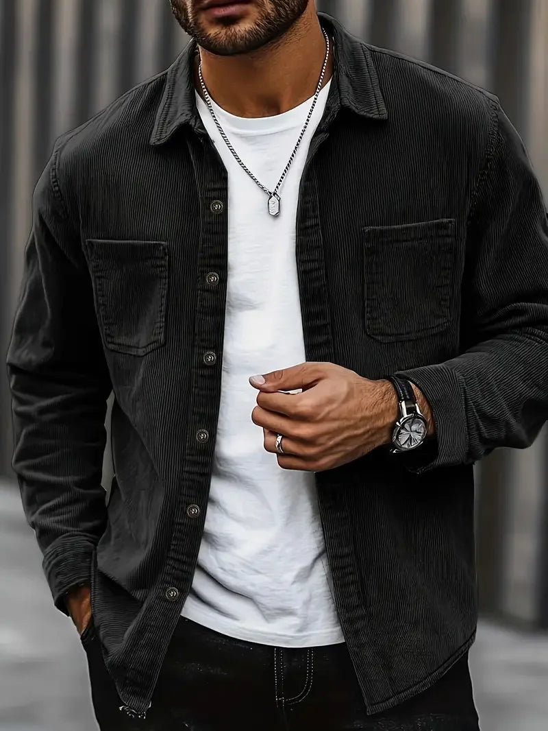 Men's Shirt Jacket with Flap Chest Pockets - photo 4