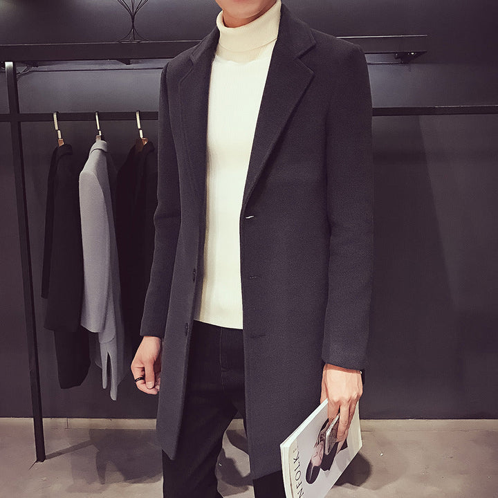 Men's Single-Breasted Coat with Concealed Placket - photo 10