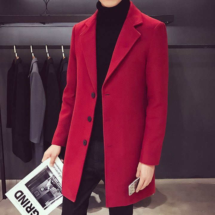 Men's Single-Breasted Coat with Concealed Placket - photo 11