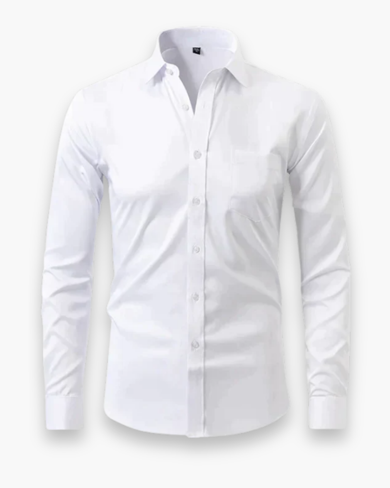 Men's Slim Fit Button-Up Shirt with Stand Collar - photo 1