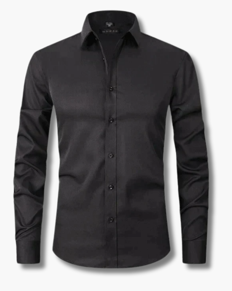 Men's Slim Fit Button-Up Shirt with Stand Collar - photo 2