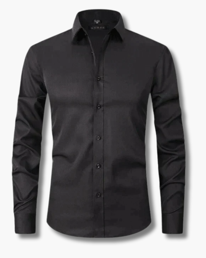 Men's Slim Fit Button-Up Shirt with Stand Collar - photo 2