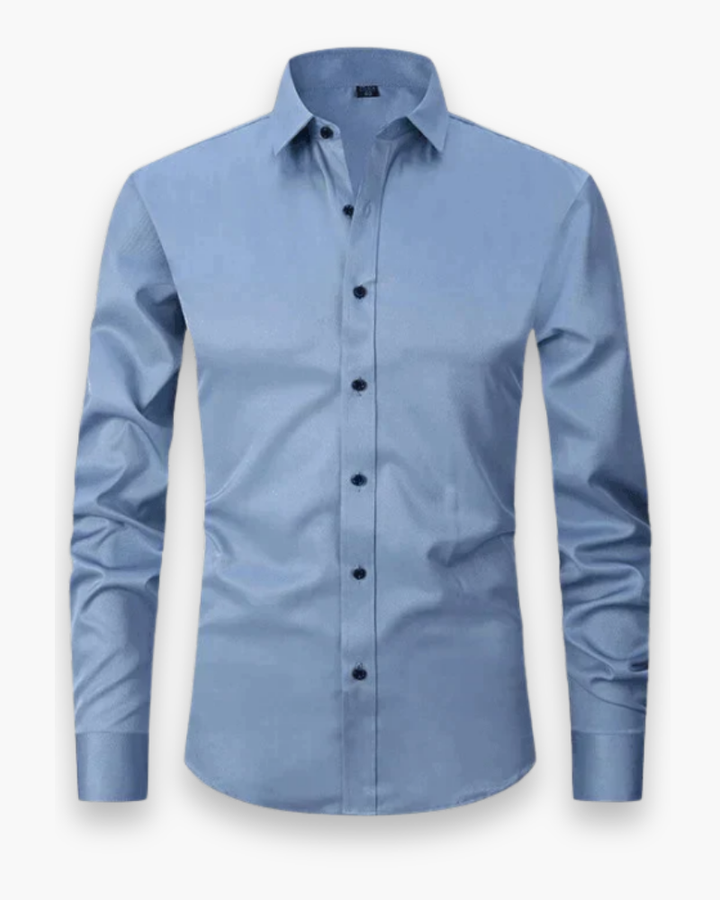 Men's Slim Fit Button-Up Shirt with Stand Collar - photo 3
