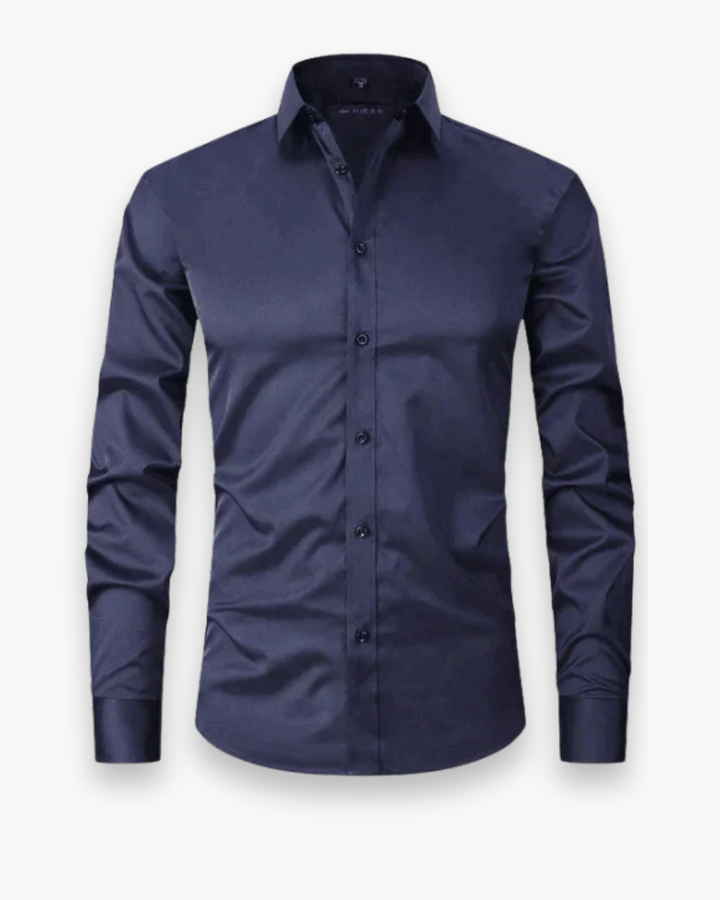 Men's Slim Fit Button-Up Shirt with Stand Collar - photo 4