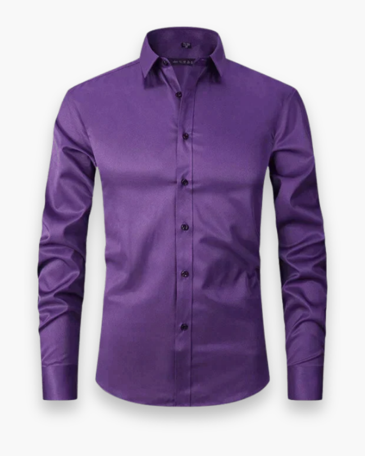 Men's Slim Fit Button-Up Shirt with Stand Collar - photo 5