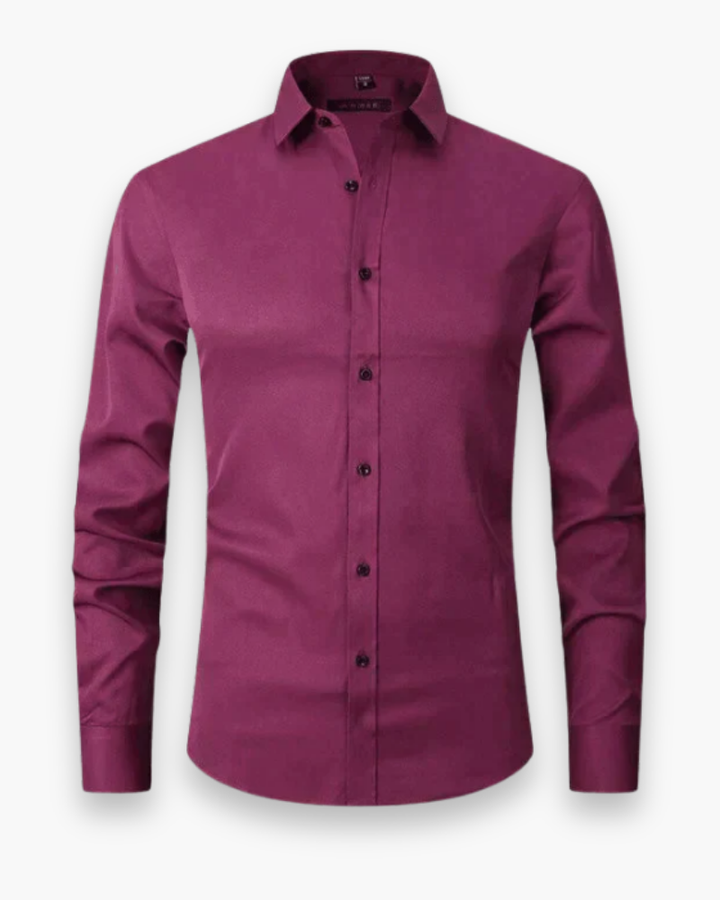Men's Slim Fit Button-Up Shirt with Stand Collar - photo 7