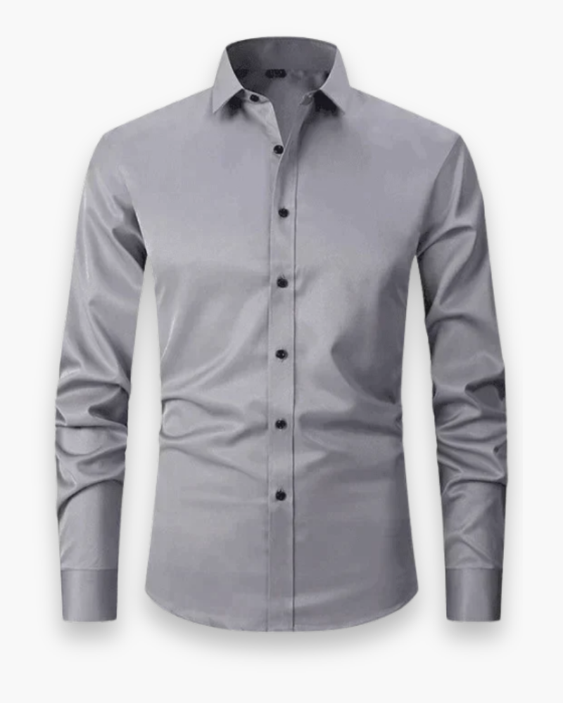 Men's Slim Fit Button-Up Shirt with Stand Collar - photo 8