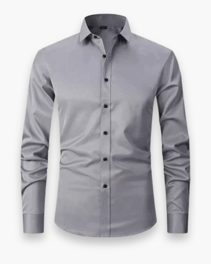 Men's Slim Fit Button-Up Shirt with Stand Collar - photo 8