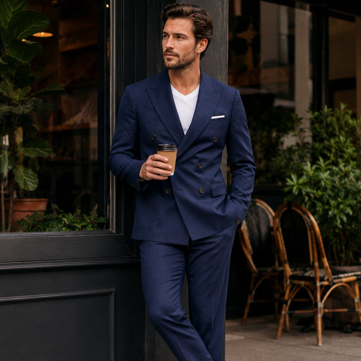 Men's Slim Fit Double-Breasted Blazer