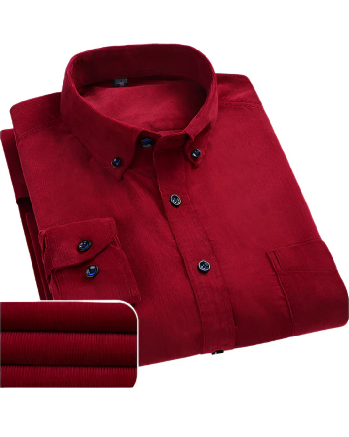 Men's Slim Fit Dress Shirt with Structured Collar