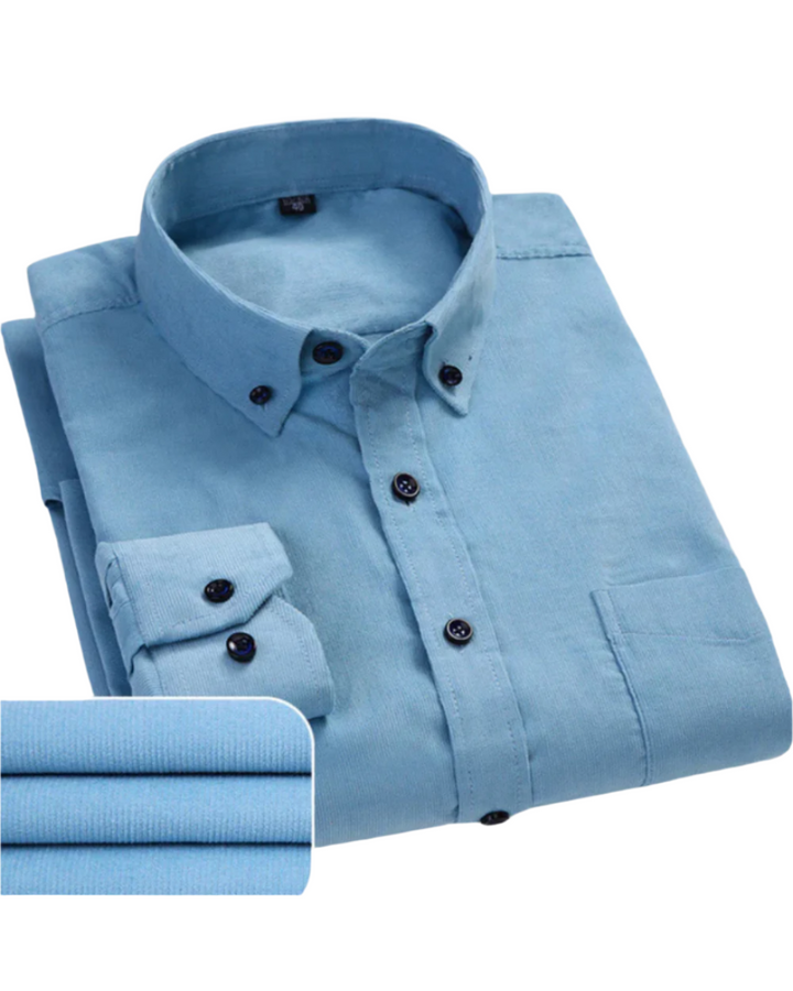 Men's Slim Fit Dress Shirt with Structured Collar