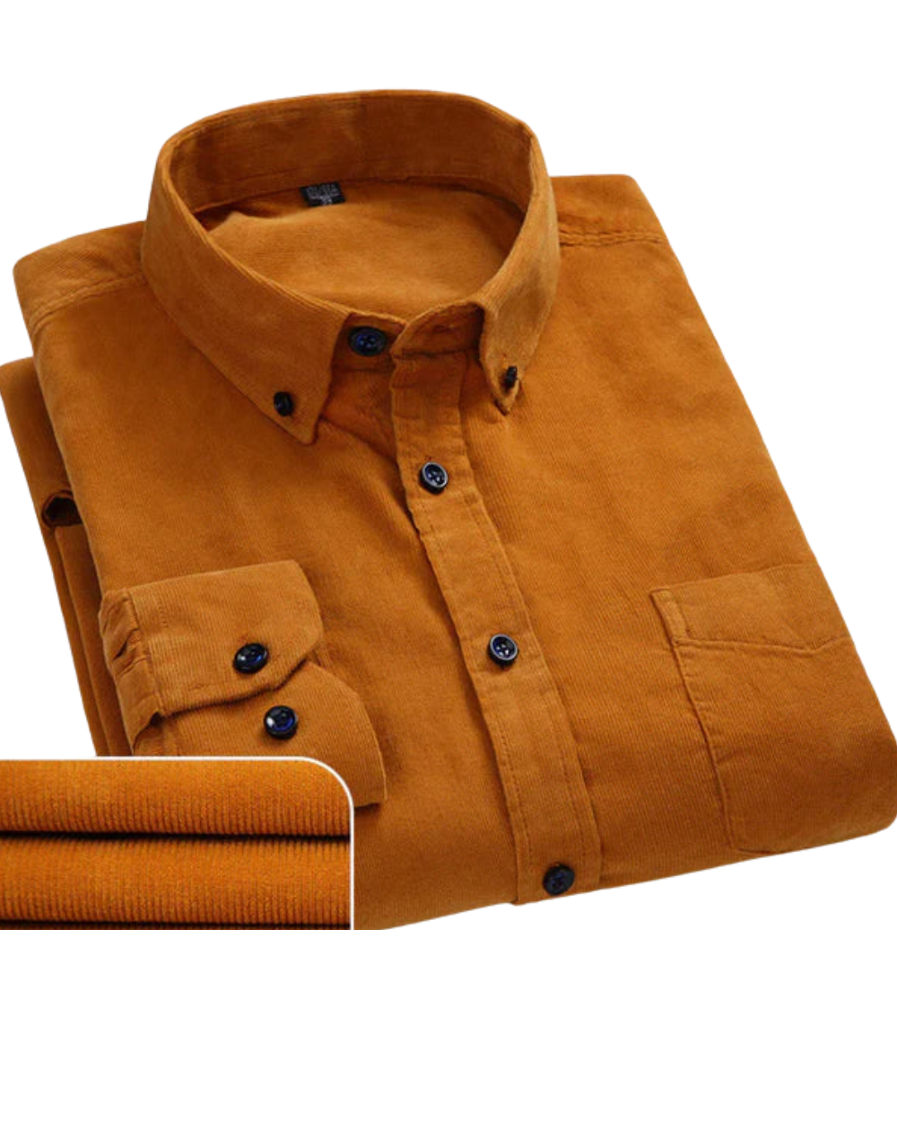 Men's Slim Fit Dress Shirt with Structured Collar - Caramel