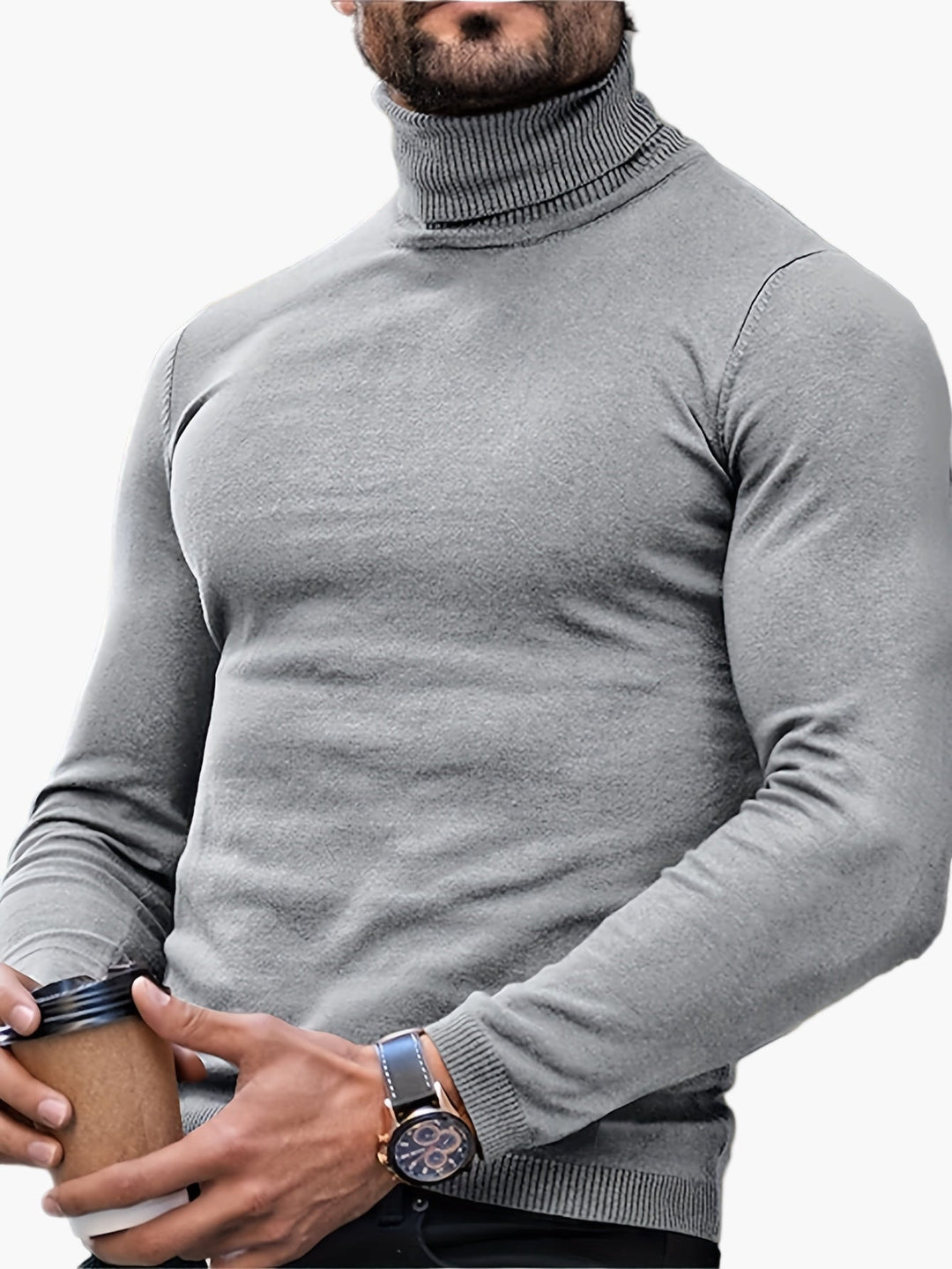 Men's Slim-Fit Roll Neck Sweater - photo 3