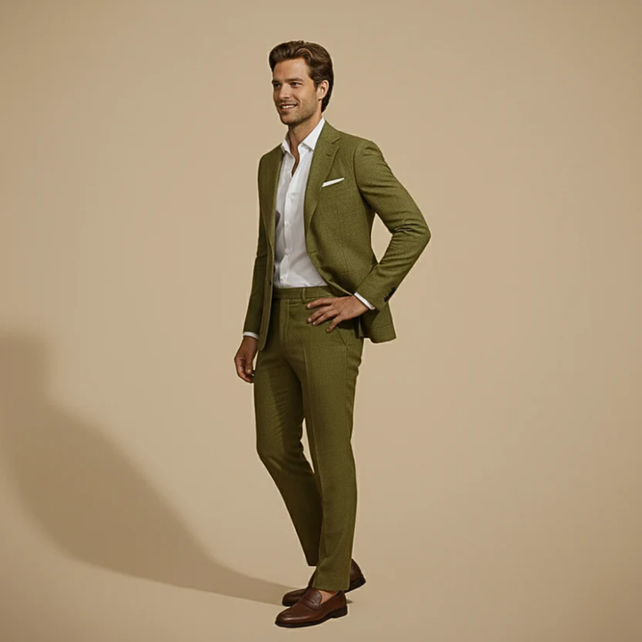 Men's Slim Fit Two-Piece Suit - Green
