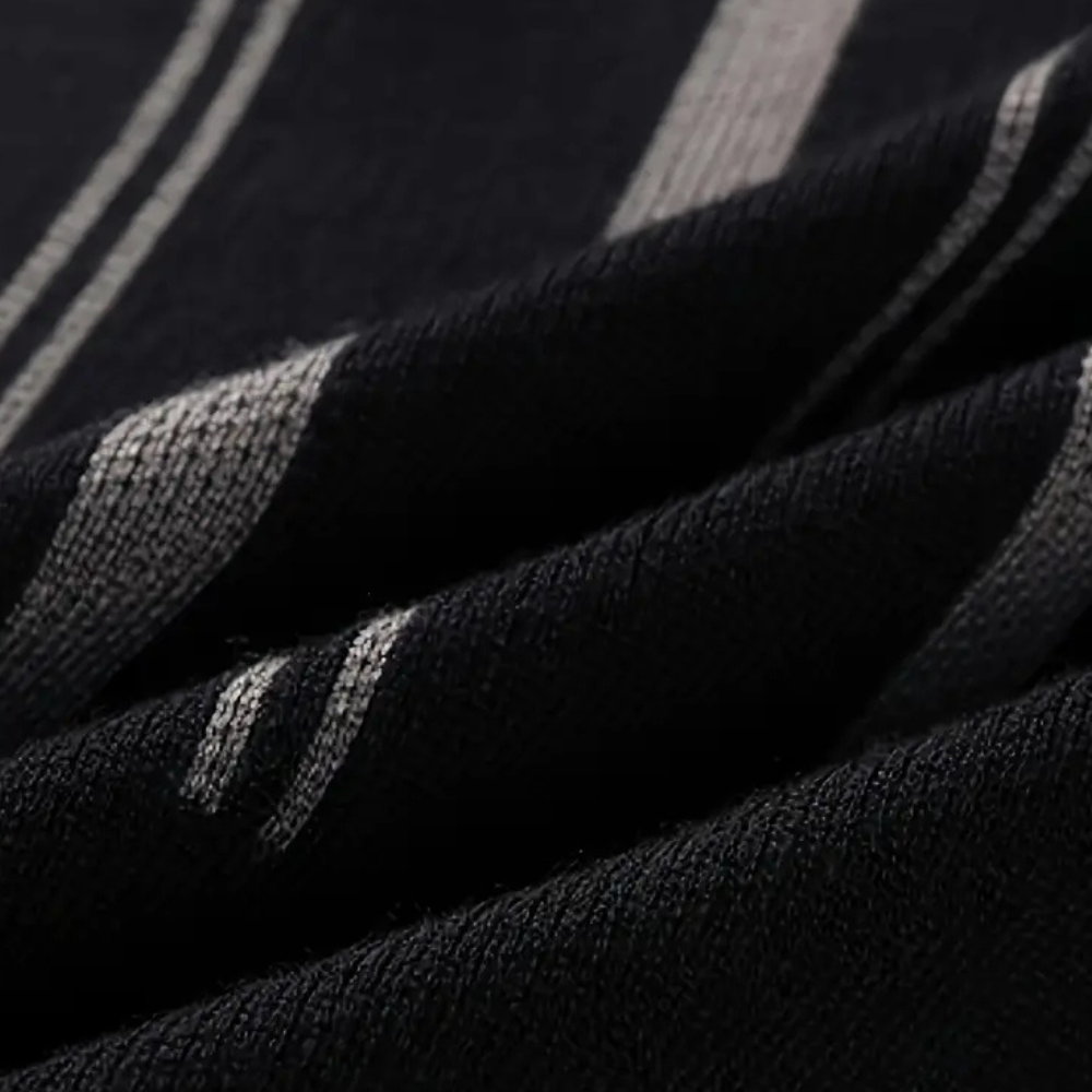 Men's Striped Button-Front Cardigan with Side Pockets