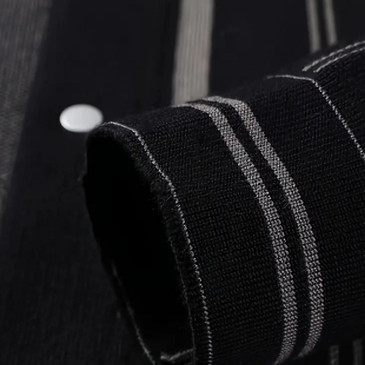 Men's Striped Button-Front Cardigan with Side Pockets