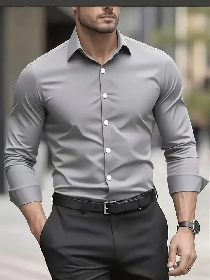 Men's Tailored Business Shirt - Grey