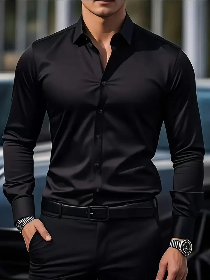 Men's Tailored Business Shirt - Black