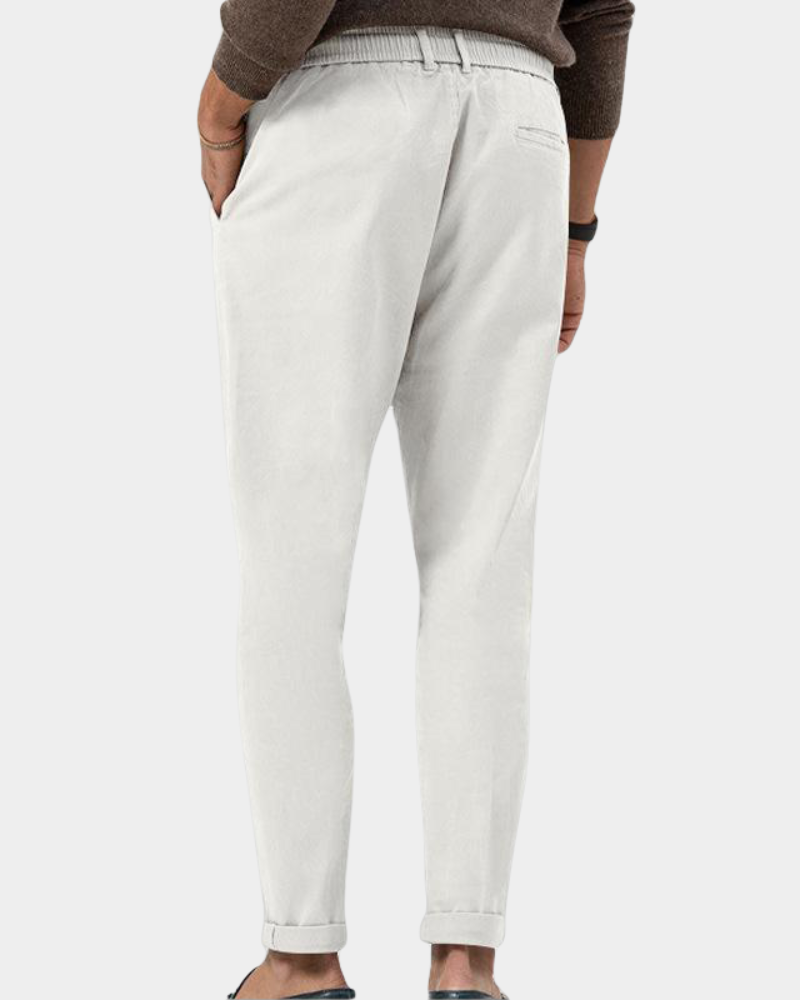 Men's Tapered Pleated Trousers with Drawstring Waist - photo 5