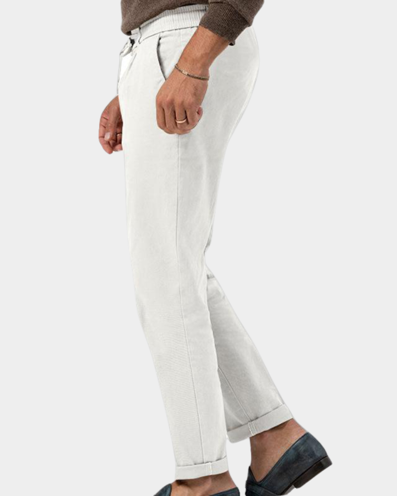 Men's Tapered Pleated Trousers with Drawstring Waist - photo 6