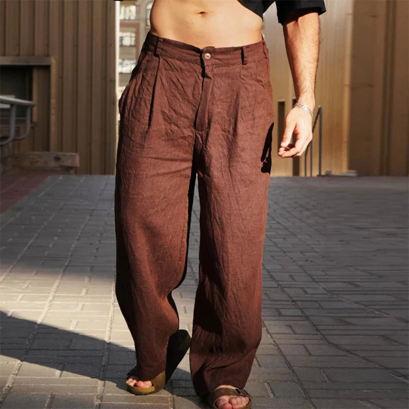 Men's Wide Leg Pleated Trousers - photo 1