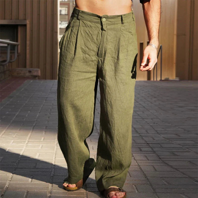 Men's Wide Leg Pleated Trousers - photo 3