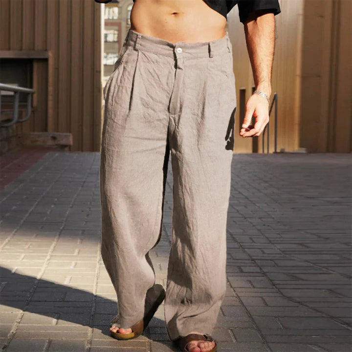 Men's Wide Leg Pleated Trousers - photo 4