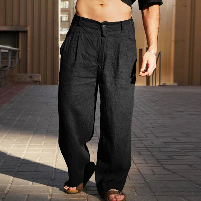 Men's Wide Leg Pleated Trousers - photo 5