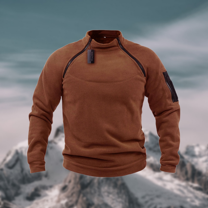 Men's Windproof Half-Zip Fleece with Stand Collar - photo 2