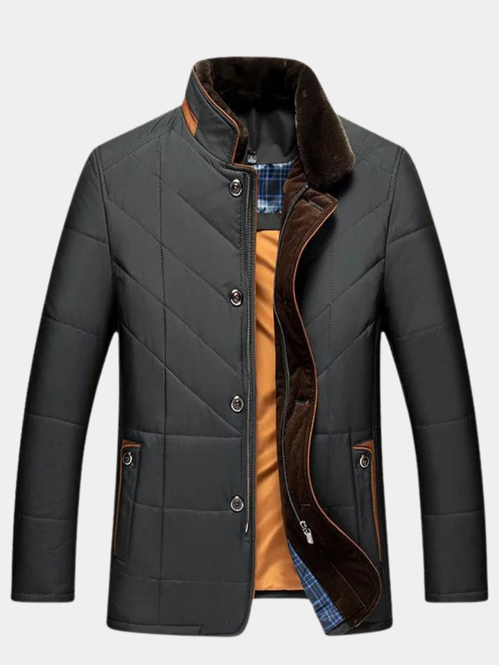 Dean - Men's Winter Coat with Faux Fur Collar