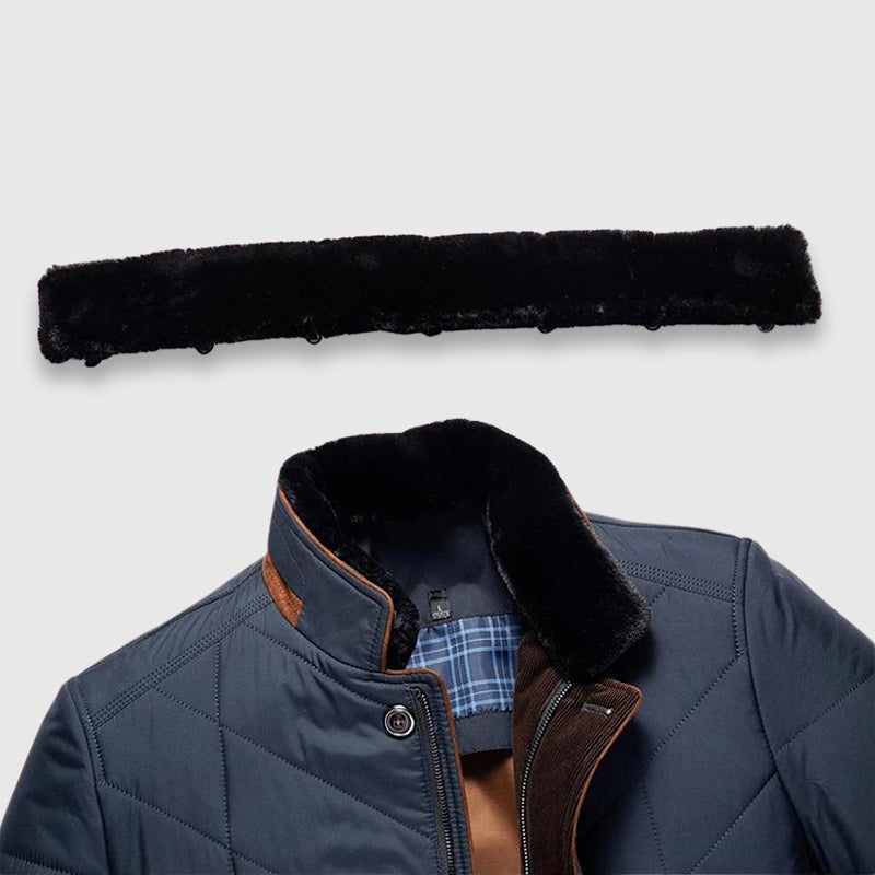 Dean - Men's Winter Coat with Faux Fur Collar