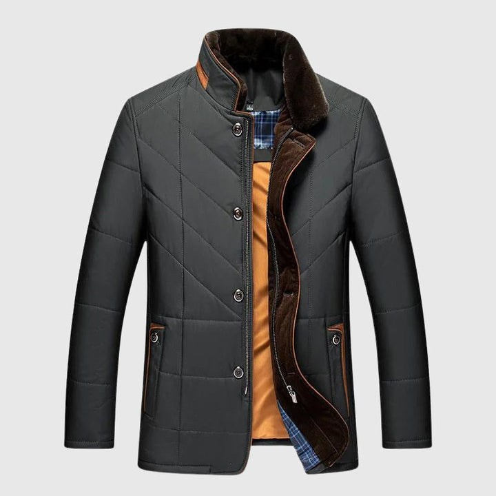 Dean - Men's Winter Coat with Faux Fur Collar