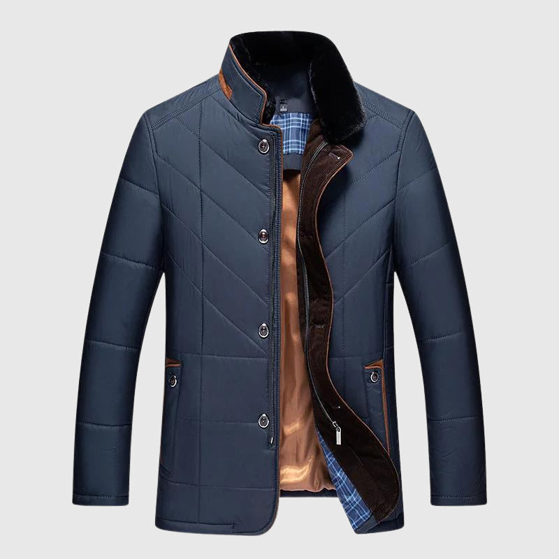 Dean - Men's Winter Coat with Faux Fur Collar