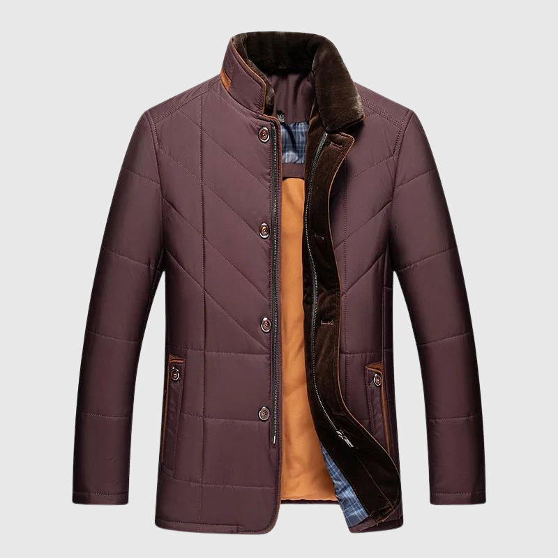 Dean - Men's Winter Coat with Faux Fur Collar