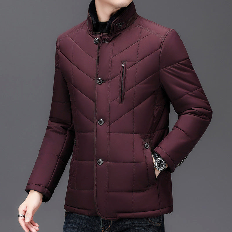 Dean - Men's Winter Coat with Faux Fur Collar