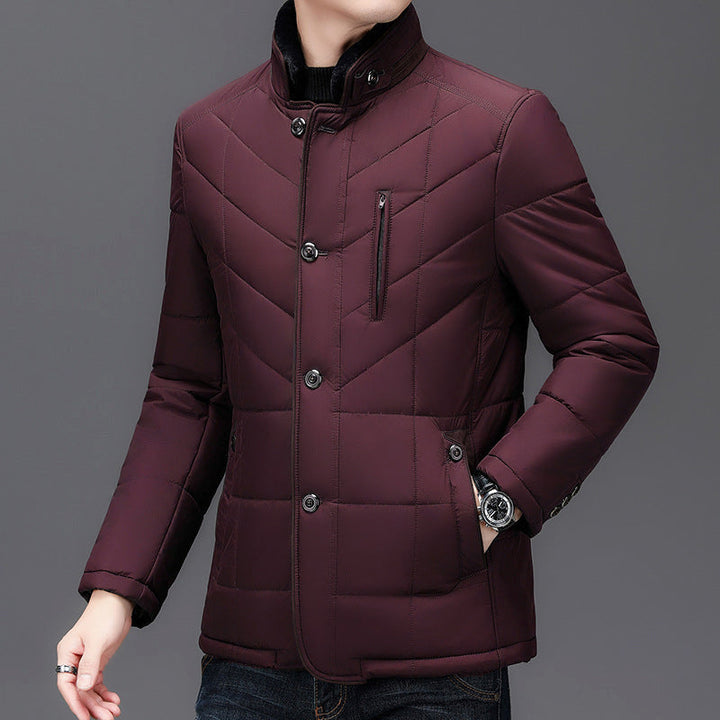 Dean - Men's Winter Coat with Faux Fur Collar
