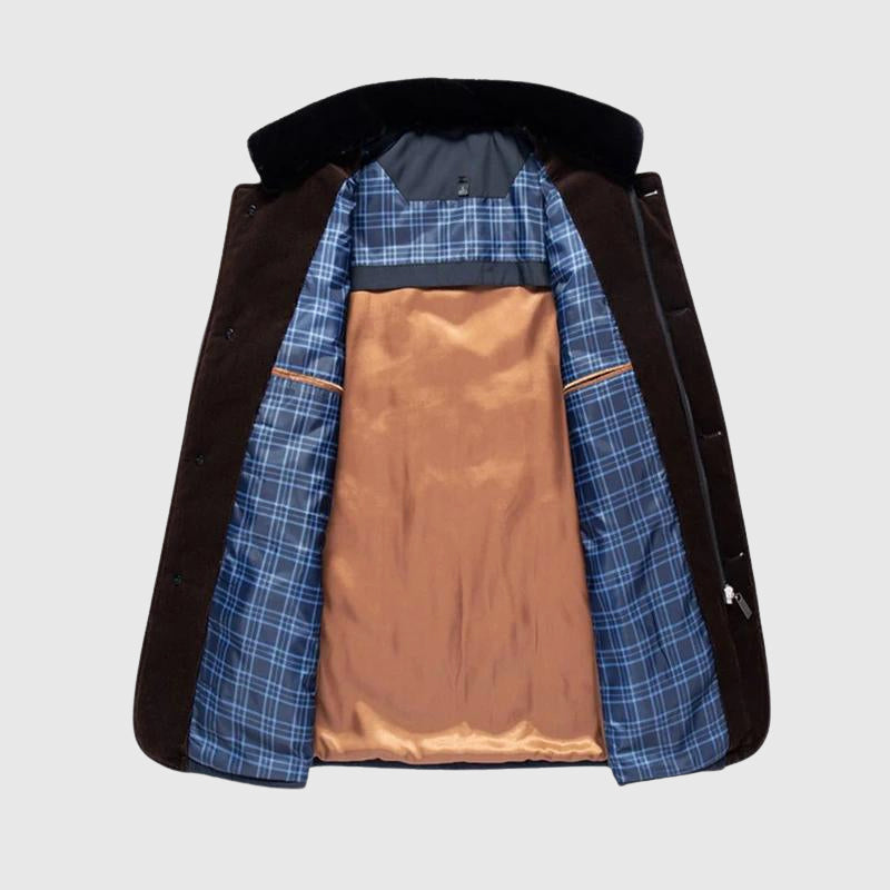 Dean - Men's Winter Coat with Faux Fur Collar