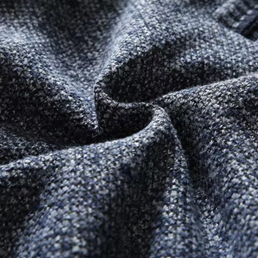 Men's Zip-Front Roll Neck Jumper
