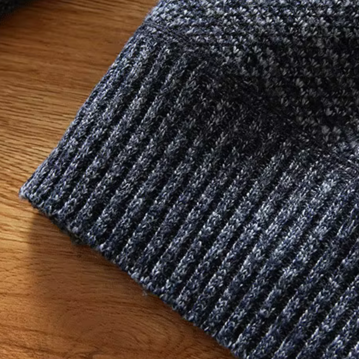 Men's Zip-Front Roll Neck Jumper