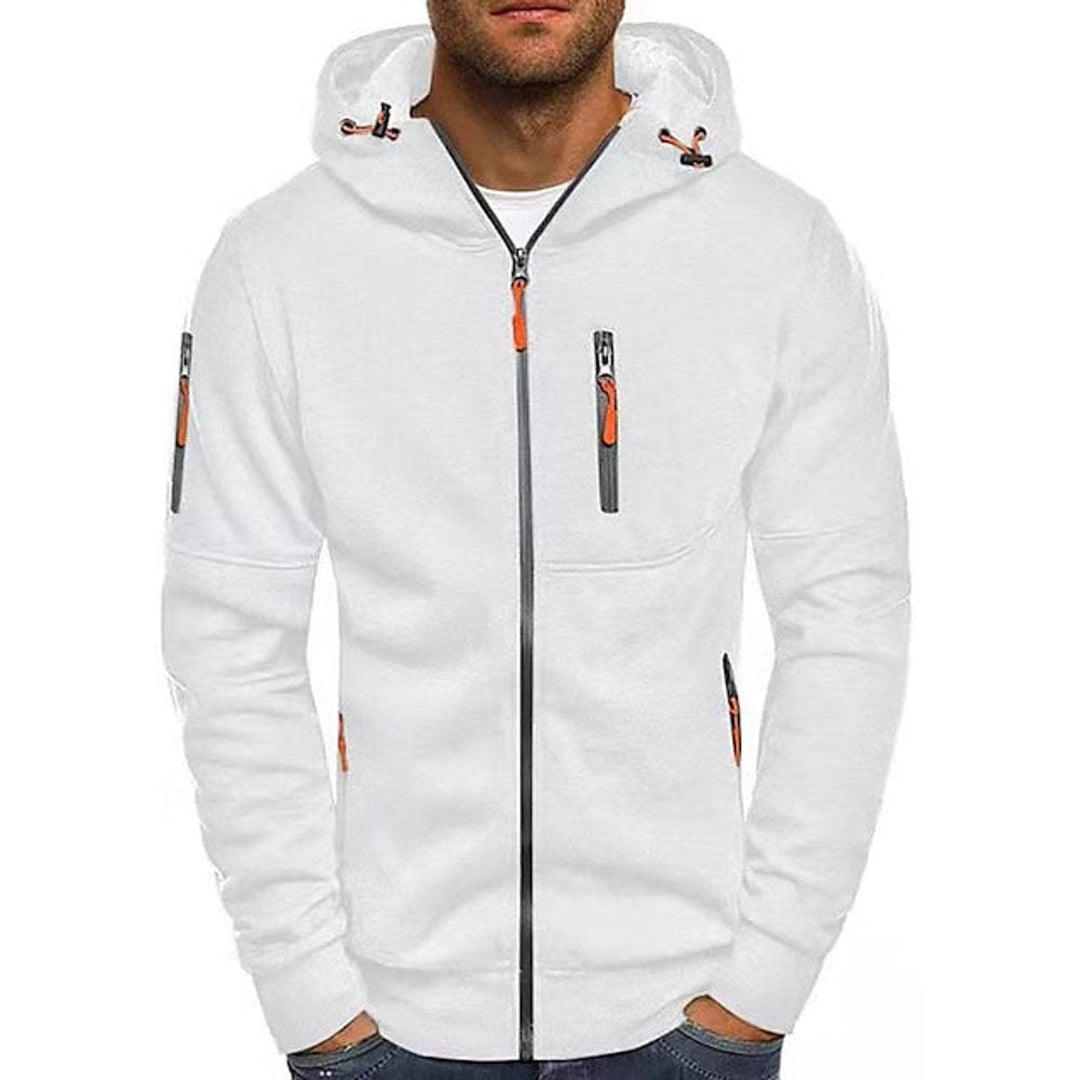 Men's Zip-Up Hooded Knit Sweater Fleece Pullover Hoodie